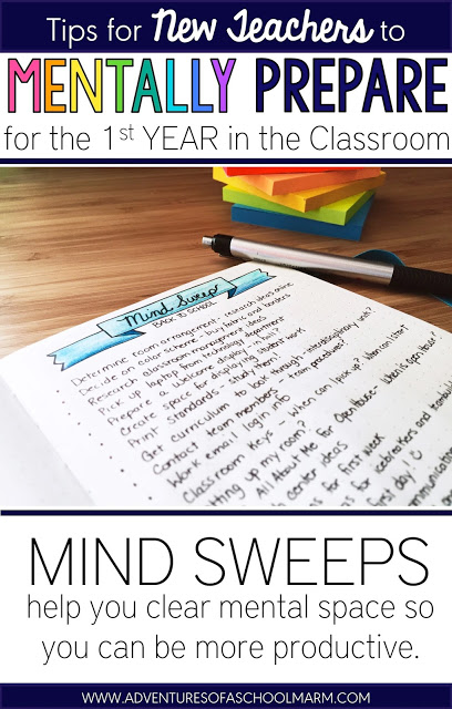 Do you need ideas about how to prepare for your first year teaching?  Are you overwhelmed with no idea where to start? This post focuses on strategies to mentally prepare for your first year of teaching. // Adventures of a Schoolmarm